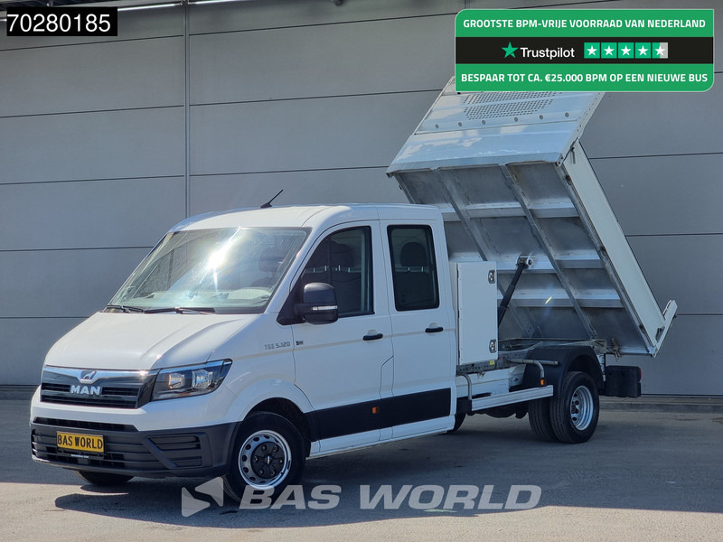MAN TGE 5.120 Kipper met Kist Dubbel Cabine Dubbellucht 3,5t Trekhaak Navi Airco Cruise Camera Tipper Benne Kieper m3 Airco Dubbel cabine Trek - قلاب صغير: صورة 1 MAN TGE 5.120 Kipper met Kist Dubbel Cabine Dubbellucht 3,5t Trekhaak Navi Airco Cruise Camera Tipper Benne Kieper m3 Airco Dubbel cabine Trek - قلاب صغير: صورة 1