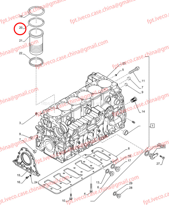 FPT IVECO CASE Cursor9 F2CFE614A*B041/F2CGE614F*V004 5802431166 Cylinder liner O-ring (non-black)99459175 - مكابس/ حلقات/ جلب - شاحنة: صورة 3 FPT IVECO CASE Cursor9 F2CFE614A*B041/F2CGE614F*V004 5802431166 Cylinder liner O-ring (non-black)99459175 - مكابس/ حلقات/ جلب - شاحنة: صورة 3