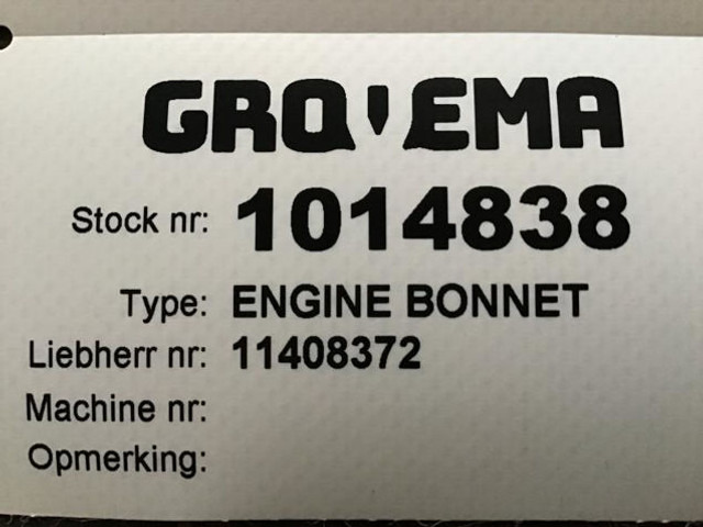 Liebherr Engine Bonnet - غطاء السيارة: صورة 2 Liebherr Engine Bonnet - غطاء السيارة: صورة 2