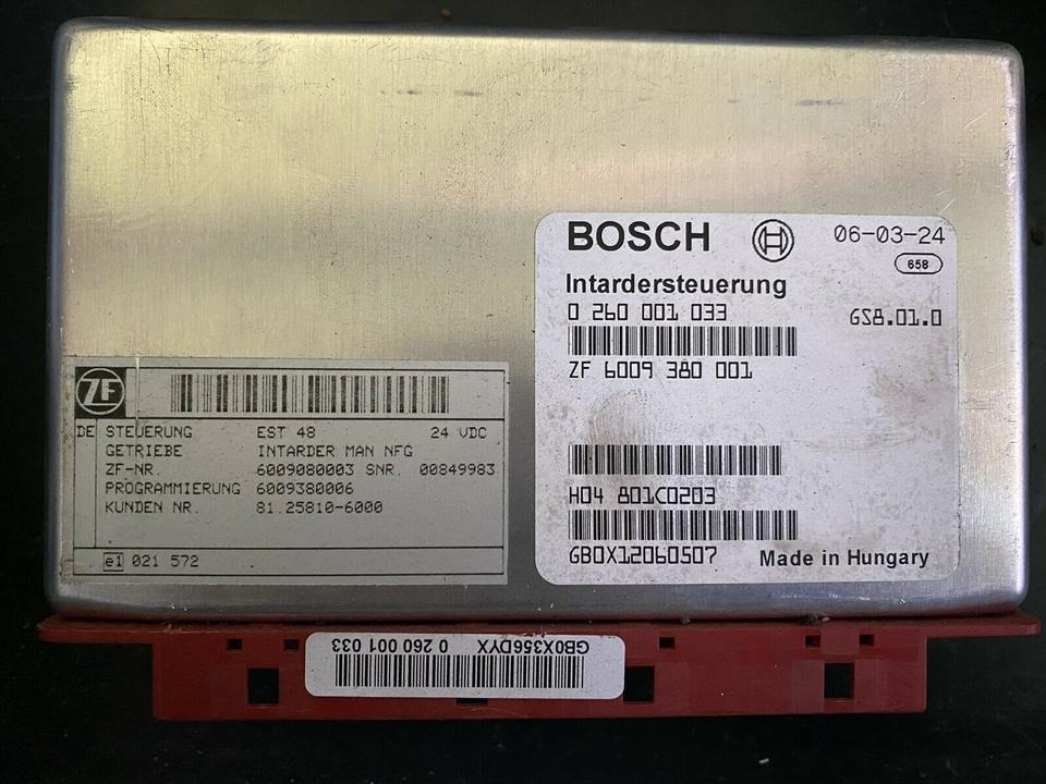 BOSCH Intardersteuerung 0260001033 ZF 6009380001 MAN 81258106000 - وحدة إي سي يو - شاحنة: صورة 1 BOSCH Intardersteuerung 0260001033 ZF 6009380001 MAN 81258106000 - وحدة إي سي يو - شاحنة: صورة 1