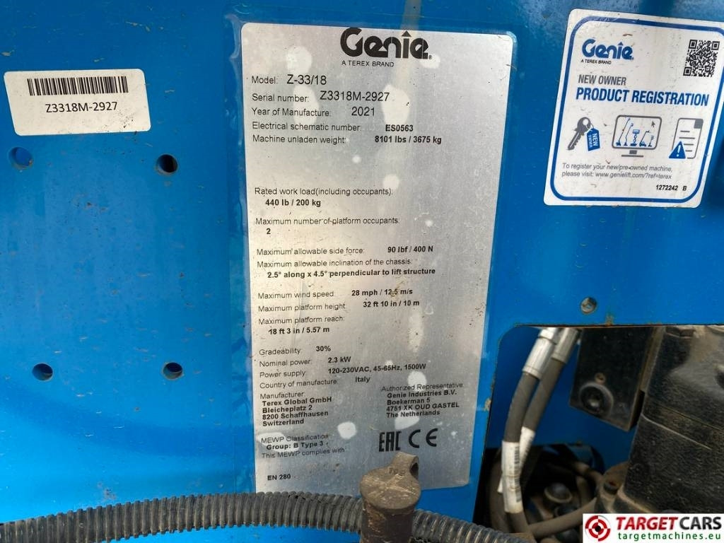 مرفاع مفصلي Genie Z-33/18 Articulated Electric Boom Work Lift 1200cm: صورة 10