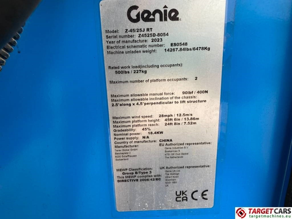 تأجير Genie Z-45/25J RT Diesel 4x4 Articulated Boom Lift 16M  Genie Z-45/25J RT Diesel 4x4 Articulated Boom Lift 16M: صورة 10