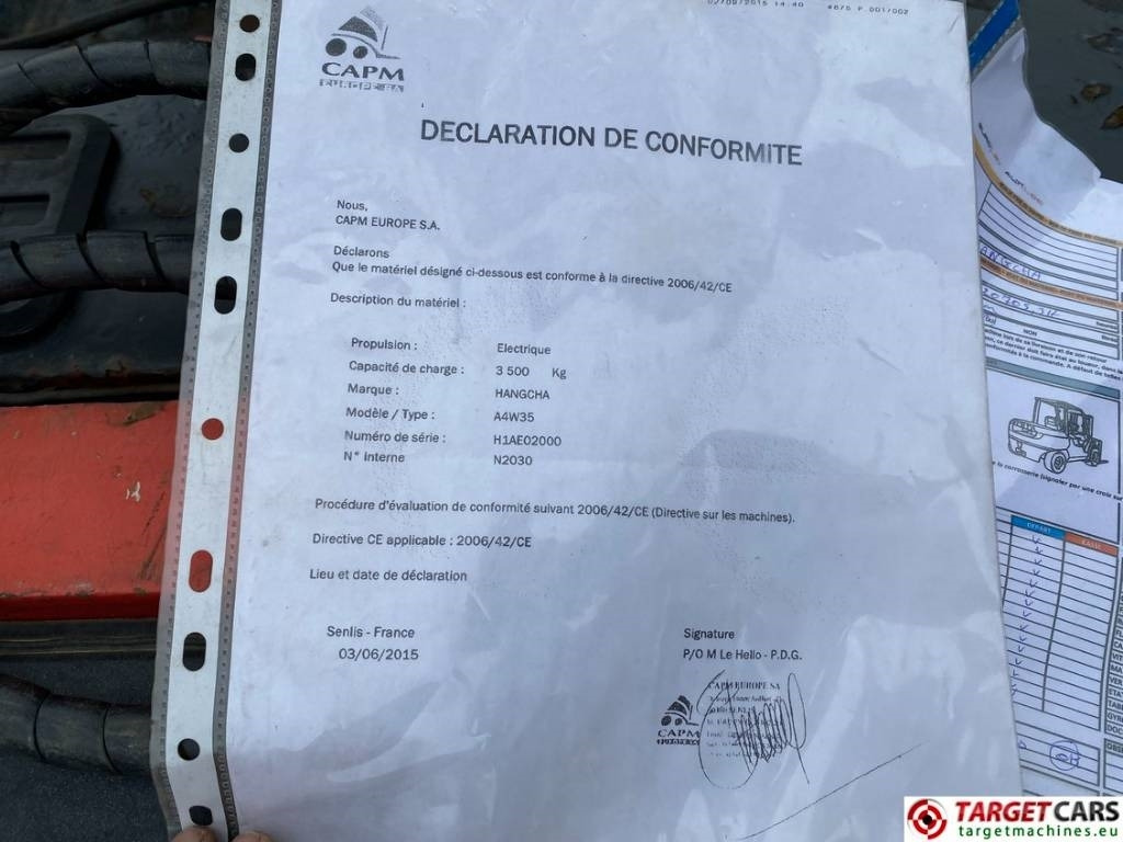 رافعة شوكية كهربائية Hangcha CPD35 Electric A35 Forklift Electric 3.5T 480cm: صورة 17