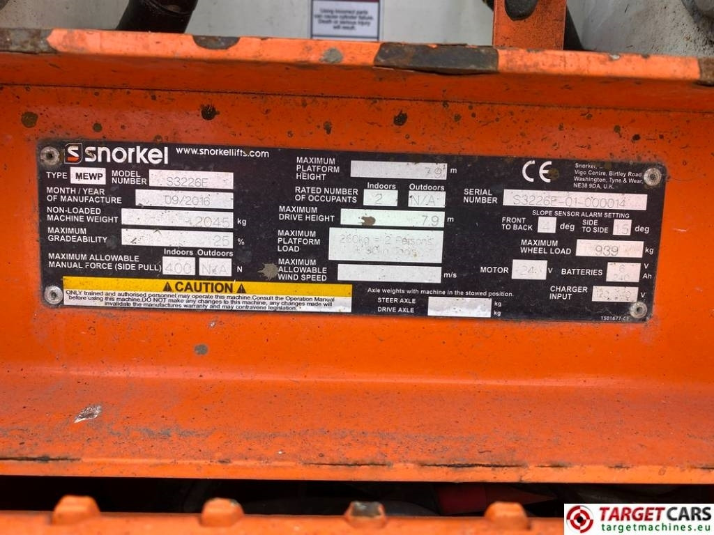 مرفاع مقصي Snorkel S3226E Electric Scissor Work Lift 990cm: صورة 10 مرفاع مقصي Snorkel S3226E Electric Scissor Work Lift 990cm: صورة 10