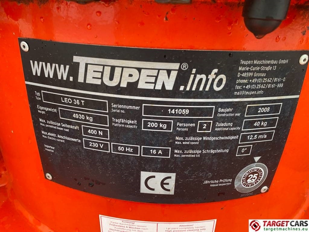 مرفاع تلسكوبي Teupen Leo 36T Diesel Telescopic Tracked Boom Lift 3550cm: صورة 10 مرفاع تلسكوبي Teupen Leo 36T Diesel Telescopic Tracked Boom Lift 3550cm: صورة 10