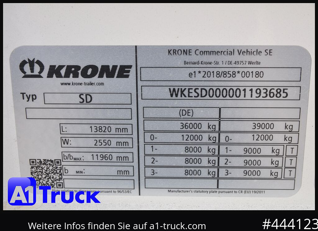 نصف مقطورة مسطحة KRONE 5 x SD, Mega, Twistlock, Container, NEU: صورة 8