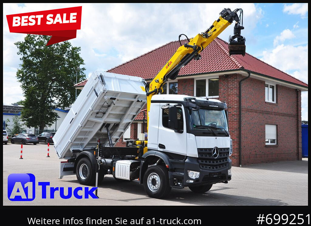 MERCEDES-BENZ Arocs 1840, Kipper + Kran,Funk Navi, - شاحنة كرين, شاحنة قلاب: صورة 1 MERCEDES-BENZ Arocs 1840, Kipper + Kran,Funk Navi, - شاحنة كرين, شاحنة قلاب: صورة 1