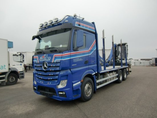 Mercedes-Benz Actros 2653 6x4 Holz Palfinger Kabinenkran - شاحنة قطع الأشجار, شاحنة كرين: صورة 1 Mercedes-Benz Actros 2653 6x4 Holz Palfinger Kabinenkran - شاحنة قطع الأشجار, شاحنة كرين: صورة 1