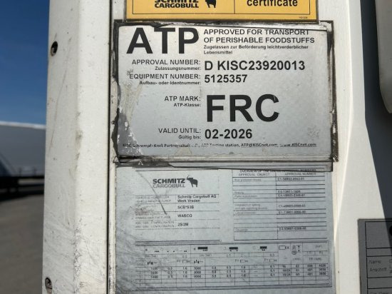 نصف مقطورة ثابتة الحرارة Schmitz SCB S3B SKO24, Kühlauflieger, TK SLXe 400,  Liftachse, Fleischbahnen: صورة 12