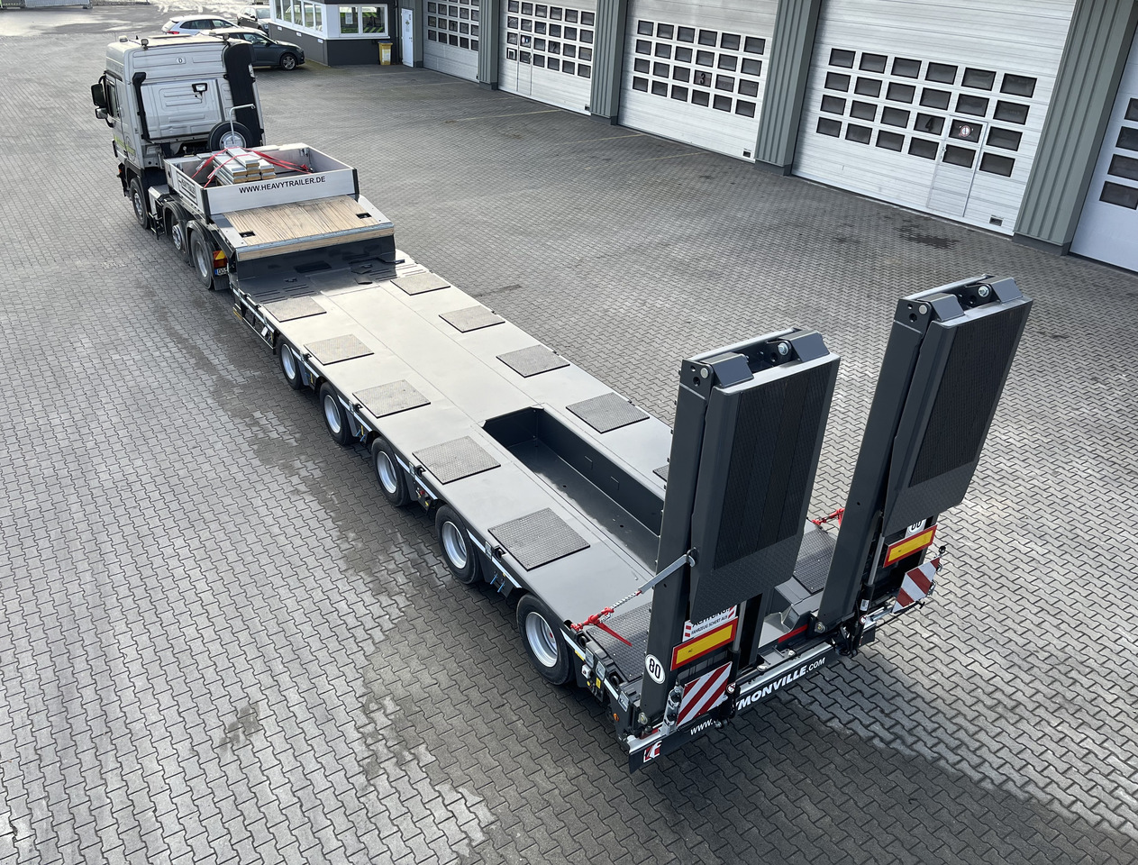 Faymonville 5-Achs-Tele-Semi mit Halbachsen "Twinaxle" und hydr. Rampen Auflieger - نصف مقطورة بلودر منخفض: صورة 2 Faymonville 5-Achs-Tele-Semi mit Halbachsen "Twinaxle" und hydr. Rampen Auflieger - نصف مقطورة بلودر منخفض: صورة 2