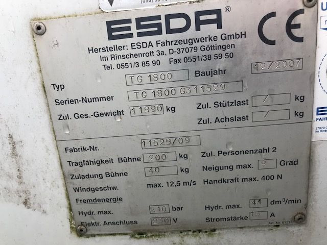 Iveco Eurocargo 120E18 - منصة محمولة مثبتة على الشاحنة: صورة 4 Iveco Eurocargo 120E18 - منصة محمولة مثبتة على الشاحنة: صورة 4