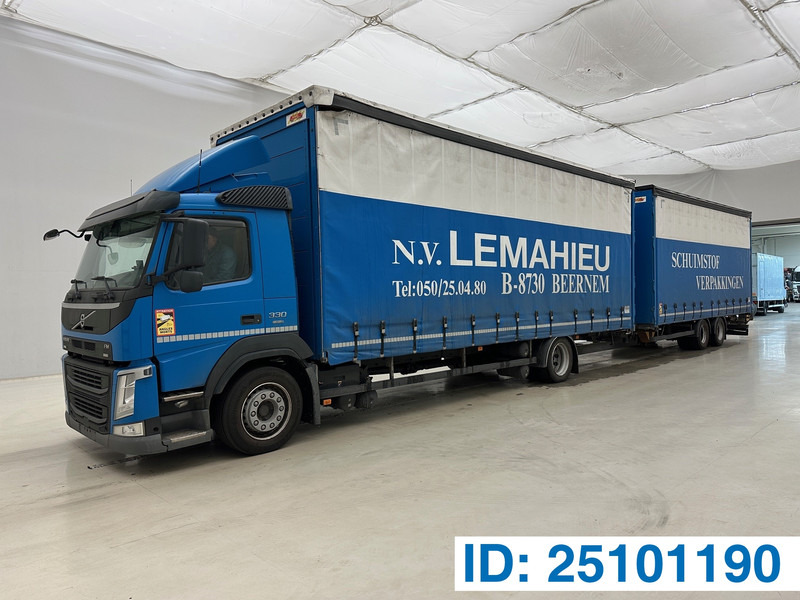 Volvo FM 330 + A&D Aanhanger - شاحنة ذات ستائر جانبية: صورة 1 Volvo FM 330 + A&D Aanhanger - شاحنة ذات ستائر جانبية: صورة 1