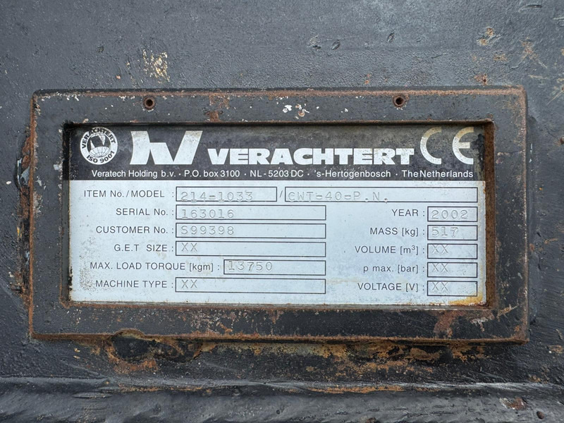 قارنة التوصيل السريعة Verachtert CWT-40-H4N tilting quick coupler CW40 214-1033: صورة 10 قارنة التوصيل السريعة Verachtert CWT-40-H4N tilting quick coupler CW40 214-1033: صورة 10