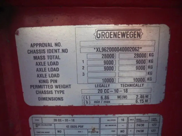 ناقل حاوية/ نصف مقطورة بحاوية Groenewegen 20 CC-10-18: صورة 8 ناقل حاوية/ نصف مقطورة بحاوية Groenewegen 20 CC-10-18: صورة 8