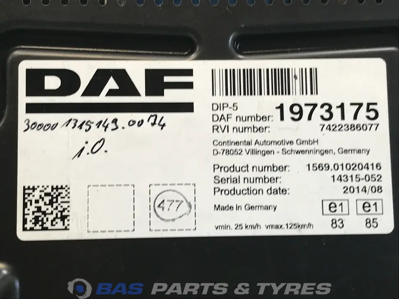 DAF LF Euro 6 - لوحة العدادات - شاحنة: صورة 3 DAF LF Euro 6 - لوحة العدادات - شاحنة: صورة 3