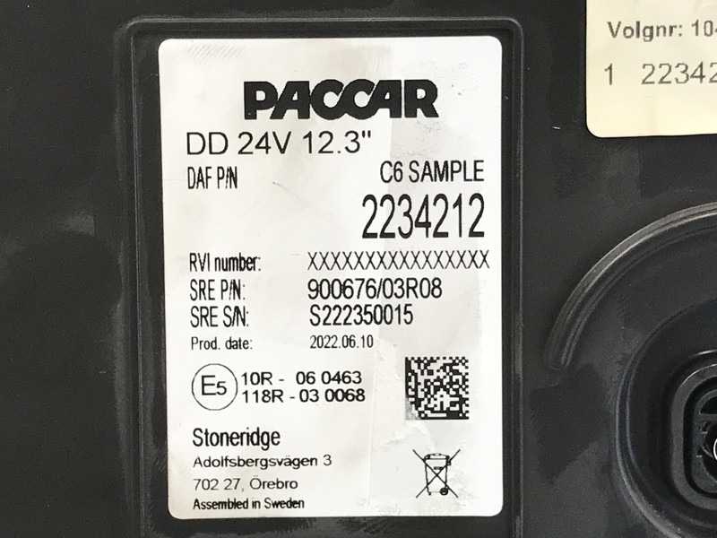 DAF XF G2 Instrumentenpaneel DAF 2234212 - لوحة العدادات - شاحنة: صورة 3 DAF XF G2 Instrumentenpaneel DAF 2234212 - لوحة العدادات - شاحنة: صورة 3