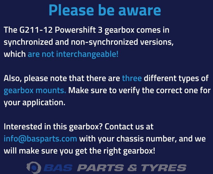 Mercedes-Benz Actros MP4 Mercedes G211-12 KL Powershift 3 Versnellingsbak A 001 260 36 00 - صندوق التروس - شاحنة: صورة 3 Mercedes-Benz Actros MP4 Mercedes G211-12 KL Powershift 3 Versnellingsbak A 001 260 36 00 - صندوق التروس - شاحنة: صورة 3