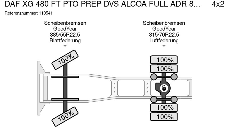 DAF XG 480 FT PTO PREP DVS ALCOA FULL ADR 845L+340L TANK - COMING SOON - مقطورة السحب: صورة 2 DAF XG 480 FT PTO PREP DVS ALCOA FULL ADR 845L+340L TANK - COMING SOON - مقطورة السحب: صورة 2