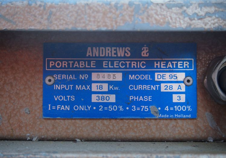 Nagrzewnica Mp DE95 2010 Nagrzewnica elektryczna 18KW ANDREWS DE95 - سخان الإنشاء: صورة 2 Nagrzewnica Mp DE95 2010 Nagrzewnica elektryczna 18KW ANDREWS DE95 - سخان الإنشاء: صورة 2