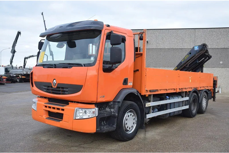 Renault Premium 410 - شاحنات مسطحة, شاحنة كرين: صورة 2 Renault Premium 410 - شاحنات مسطحة, شاحنة كرين: صورة 2