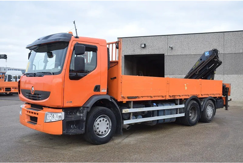 Renault Premium 410 - شاحنات مسطحة, شاحنة كرين: صورة 1 Renault Premium 410 - شاحنات مسطحة, شاحنة كرين: صورة 1