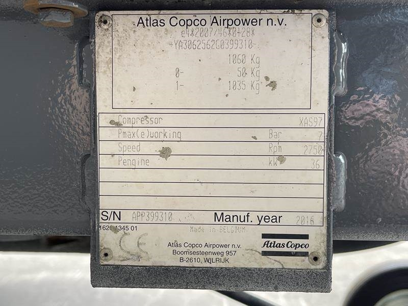 Atlas-Copco XAS 97 DD - N - ضاغط هوائي: صورة 5 Atlas-Copco XAS 97 DD - N - ضاغط هوائي: صورة 5