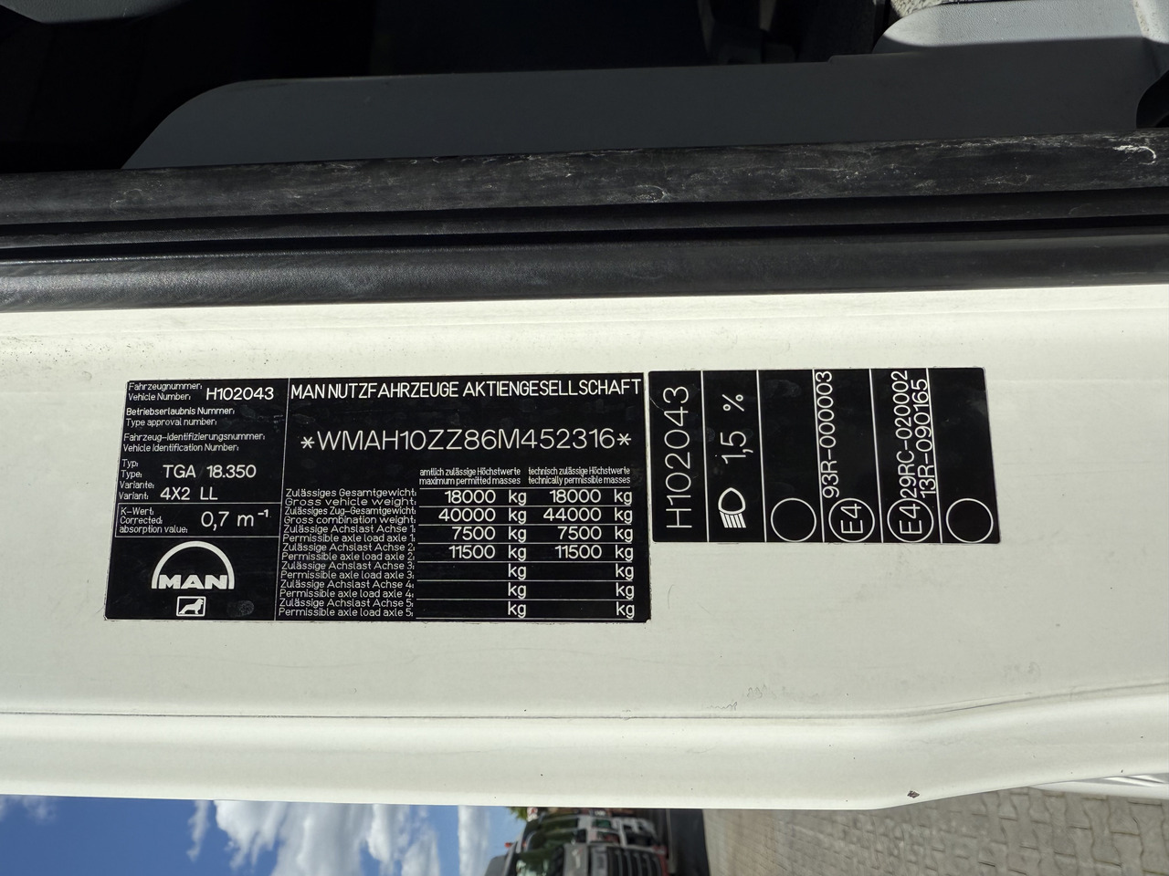 ناقلة حاويات/ شاحنة حاويات MAN TGA 18.350 4X2 LL Fahrschule: صورة 7 ناقلة حاويات/ شاحنة حاويات MAN TGA 18.350 4X2 LL Fahrschule: صورة 7