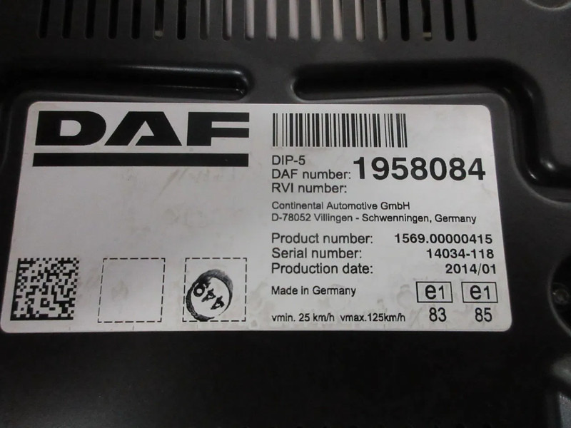 DAF 1958084 DIP 5 INSTRUMENTEN PANEEL DAF XF CF EURO 6 - لوحة العدادات - شاحنة: صورة 5 DAF 1958084 DIP 5 INSTRUMENTEN PANEEL DAF XF CF EURO 6 - لوحة العدادات - شاحنة: صورة 5