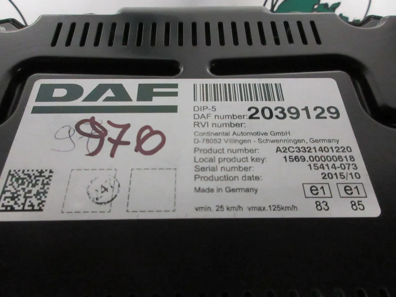 DAF 2039129 INSTRUMENTENPANEEL DAF CF XF EURO 6 - لوحة العدادات - شاحنة: صورة 5 DAF 2039129 INSTRUMENTENPANEEL DAF CF XF EURO 6 - لوحة العدادات - شاحنة: صورة 5
