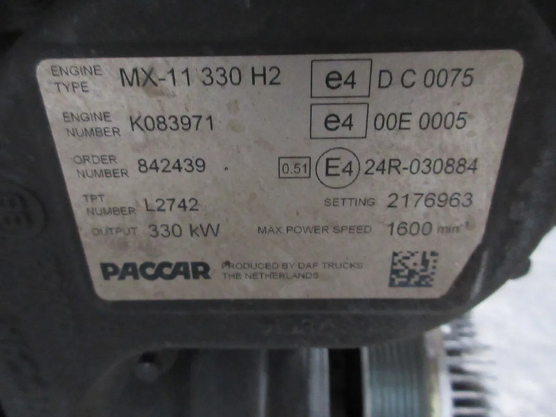DAF 2164501 // 2165153 // 2189684 MX 11 / 330 KW DAF CF 450 EURO 6 MODEL 2020 - محرك - شاحنة: صورة 5 DAF 2164501 // 2165153 // 2189684 MX 11 / 330 KW DAF CF 450 EURO 6 MODEL 2020 - محرك - شاحنة: صورة 5