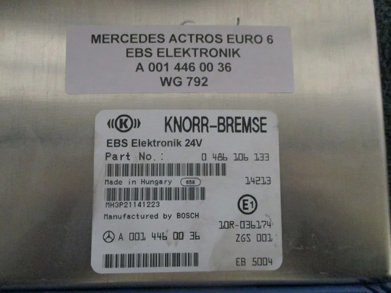 Mercedes-Benz ACTROS A 001 446 00 36 EBS ELEKTRONIK EURO 6 - النظام الكهربائي - شاحنة: صورة 2 Mercedes-Benz ACTROS A 001 446 00 36 EBS ELEKTRONIK EURO 6 - النظام الكهربائي - شاحنة: صورة 2