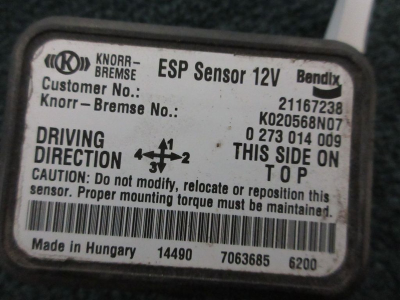 Volvo FL210 21167238 ESP SENSOR EURO 6 - النظام الكهربائي - شاحنة: صورة 2 Volvo FL210 21167238 ESP SENSOR EURO 6 - النظام الكهربائي - شاحنة: صورة 2