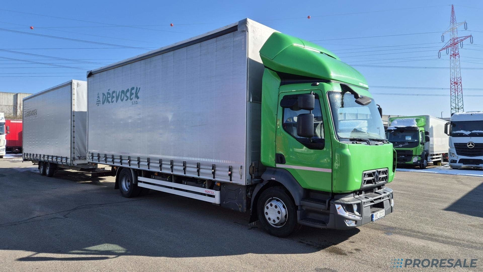 RENAULT MIDLUM 250.14 MDA3C valník s plachtou - prodejné jen s přívěsem AGADOS P0457 - cena je za celou soupravu - شاحنة ذات ستائر جانبية: صورة 1 RENAULT MIDLUM 250.14 MDA3C valník s plachtou - prodejné jen s přívěsem AGADOS P0457 - cena je za celou soupravu - شاحنة ذات ستائر جانبية: صورة 1