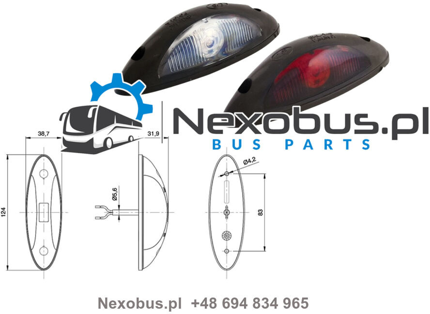 Lampa obrysowa biało-czerwona Mercedes Tourismo Travego Setra 4.. LED zamiennik - أضواء/ إضاءة - حافلة: صورة 1 Lampa obrysowa biało-czerwona Mercedes Tourismo Travego Setra 4.. LED zamiennik - أضواء/ إضاءة - حافلة: صورة 1