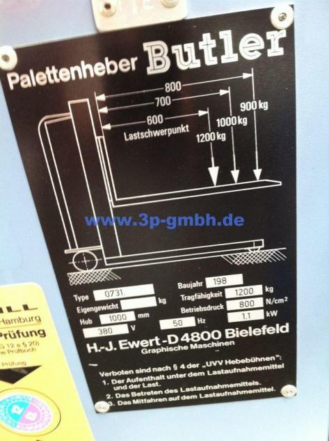 Evert Butler 1200 pallet jack - شاحنة نقل الطبالي: صورة 3 Evert Butler 1200 pallet jack - شاحنة نقل الطبالي: صورة 3