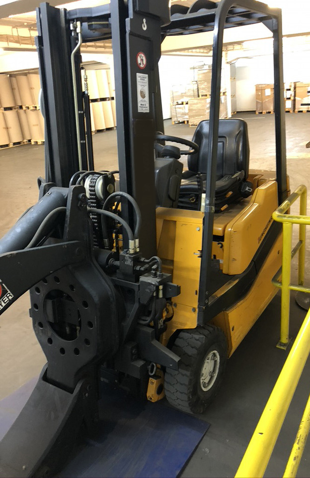 رافعة شوكية كهربائية Three-wheel electric front loader Jungheinrich EFG DF 15 with duplex mast and Meyer roller clamp: صورة 8