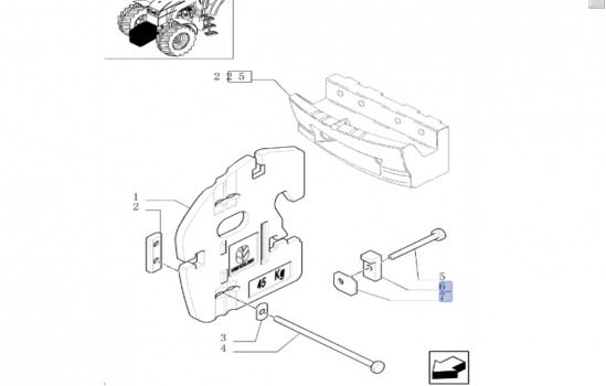 ثقل موازنة New Holland Case Tm, Mxm, T6, T7, Tsa, T7000, Maxxum, Puma Fan Weight Lock Plate Kit 82012443: صورة 10