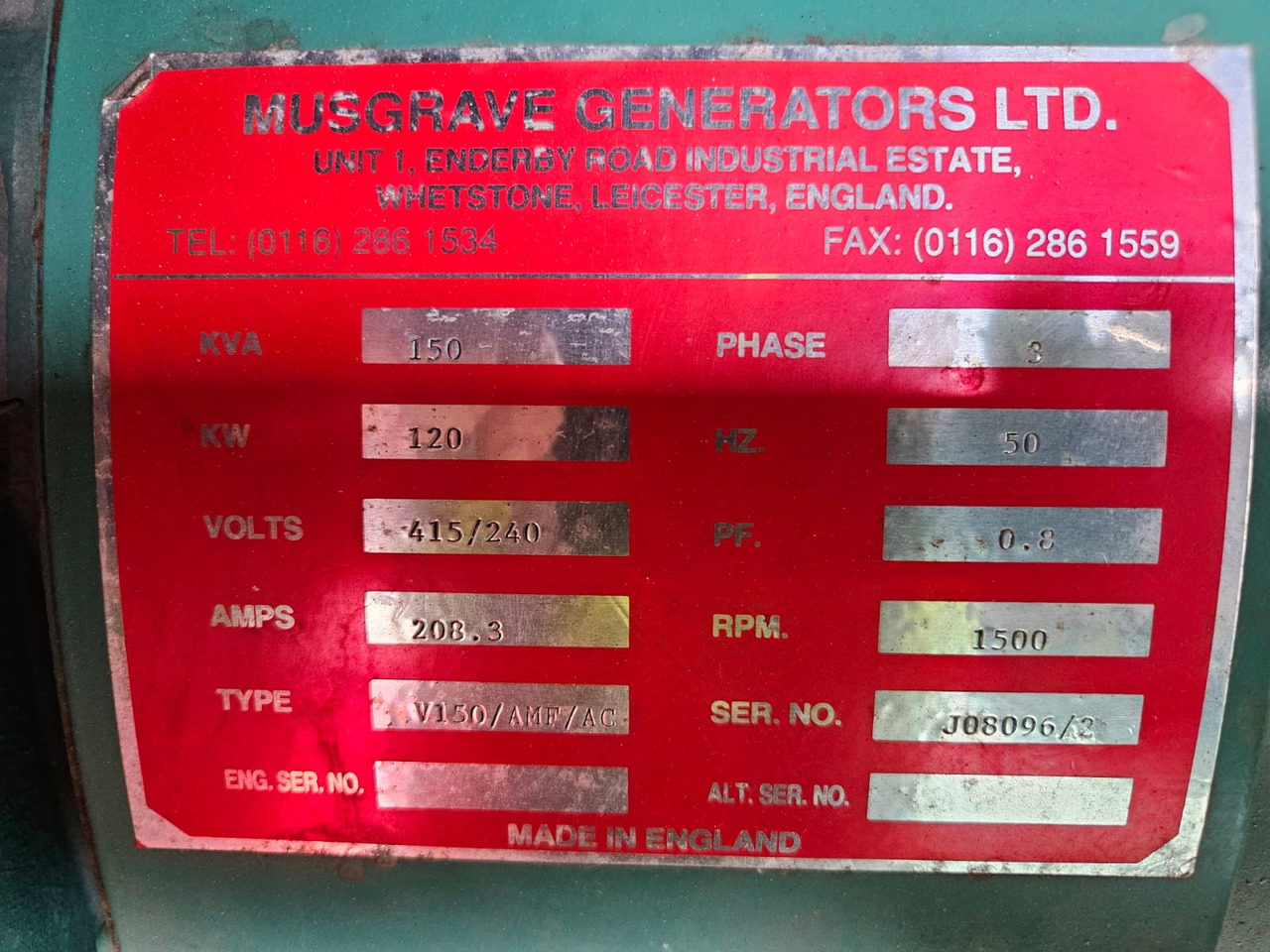 VOLVO TAD 720 GE DIESEL GENERATOR 120KW 150KVA 250 HOURS VOLVO TAD 720 GE DIESEL GENERATOR 120KW 150KVA 250 HOURS - أدوات ومعدات: صورة 3 VOLVO TAD 720 GE DIESEL GENERATOR 120KW 150KVA 250 HOURS VOLVO TAD 720 GE DIESEL GENERATOR 120KW 150KVA 250 HOURS - أدوات ومعدات: صورة 3