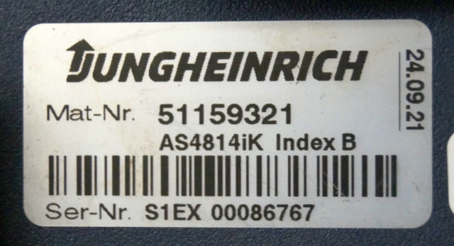 Jungheinrich 51159321 | Rij/hef regeling drive/lifting controller AS4814Ik Index - وحدة إي سي يو - معدات المناولة: صورة 4 Jungheinrich 51159321 | Rij/hef regeling drive/lifting controller AS4814Ik Index - وحدة إي سي يو - معدات المناولة: صورة 4
