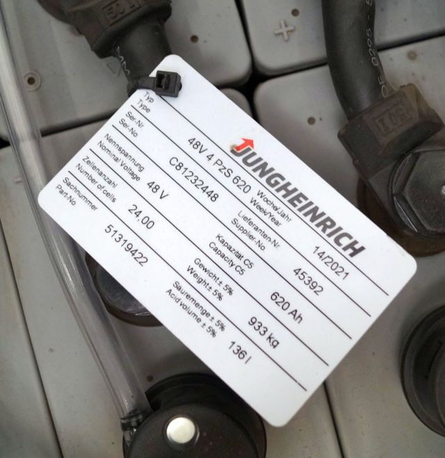 Jungheinrich unknown | Battery 48V620Ah 48 4PZS620 year 4/2021 933 kg dimension Battery 48V620Ah 48 4PZS620 year 4/2021 933 kg dimensions 83,5x52,5x78,5cm sn. C8122448 - بطارية - معدات المناولة: صورة 4 Jungheinrich unknown | Battery 48V620Ah 48 4PZS620 year 4/2021 933 kg dimension Battery 48V620Ah 48 4PZS620 year 4/2021 933 kg dimensions 83,5x52,5x78,5cm sn. C8122448 - بطارية - معدات المناولة: صورة 4