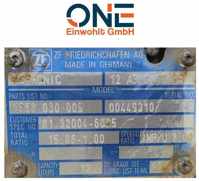 Getriebe MAN TGA, TGS, ZF 12AS 2130TD, 12AS2130DD - صندوق التروس - شاحنة: صورة 3 Getriebe MAN TGA, TGS, ZF 12AS 2130TD, 12AS2130DD - صندوق التروس - شاحنة: صورة 3