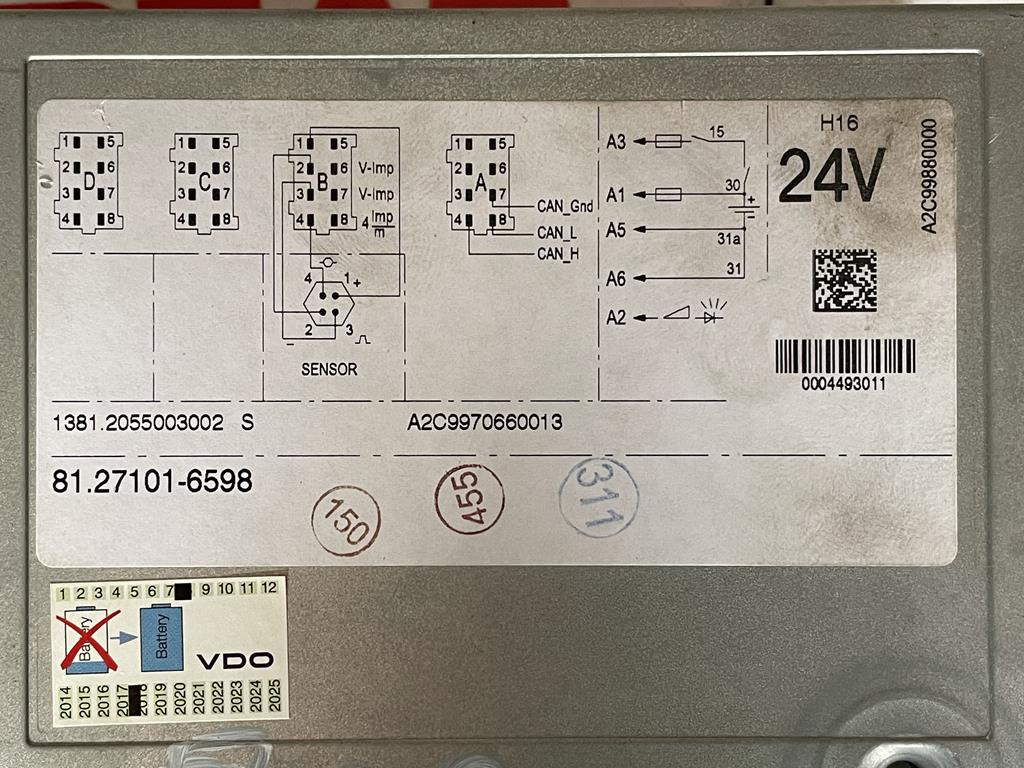 MAN 81.27101-6598 - جهاز تسجيل السرعة - شاحنة: صورة 3 MAN 81.27101-6598 - جهاز تسجيل السرعة - شاحنة: صورة 3