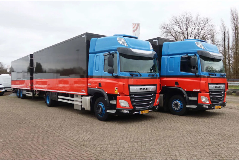 DAF CF 410 Bakwagen+Trailer met klep 2.000 kg. 6 Stuks in voorraad. Price 49.500,-- euro netto. - شاحنة صندوقية: صورة 2 DAF CF 410 Bakwagen+Trailer met klep 2.000 kg. 6 Stuks in voorraad. Price 49.500,-- euro netto. - شاحنة صندوقية: صورة 2