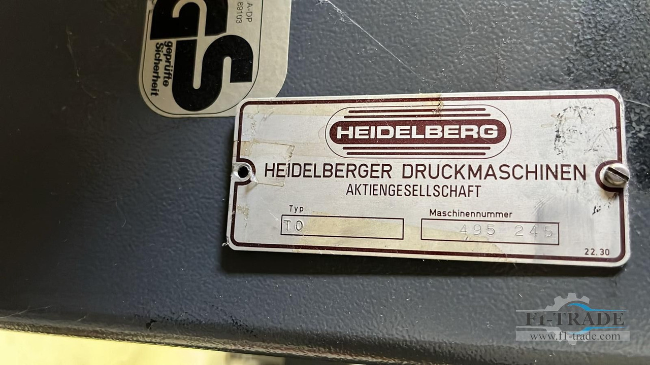 Heidelberg TOK (15Mio.) - ماكينة طباعة أوفست: صورة 5 Heidelberg TOK (15Mio.) - ماكينة طباعة أوفست: صورة 5