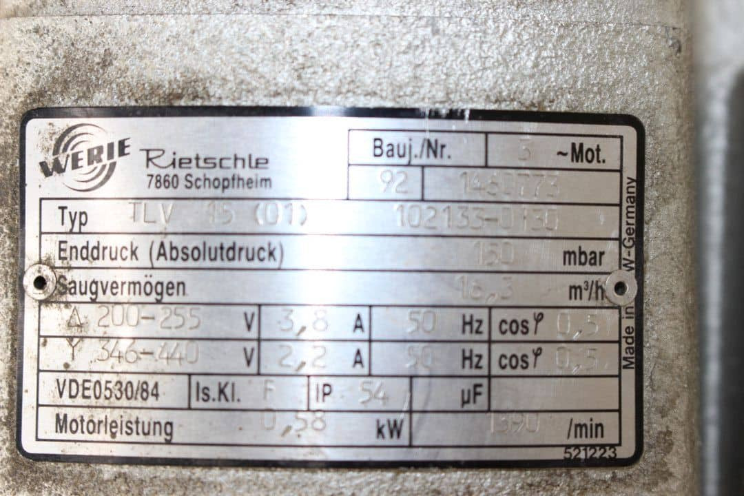 Rietschle TLV 15 (01) - معدات صناعية: صورة 5 Rietschle TLV 15 (01) - معدات صناعية: صورة 5
