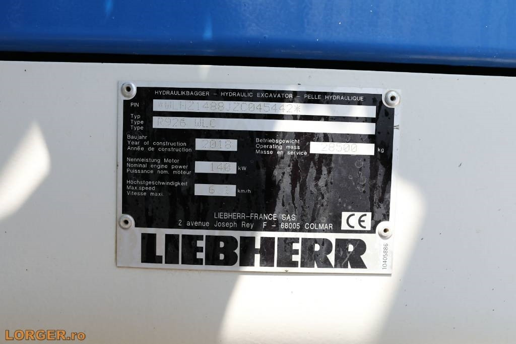 حفار زاحف Liebherr R 926 WLC: صورة 18 حفار زاحف Liebherr R 926 WLC: صورة 18