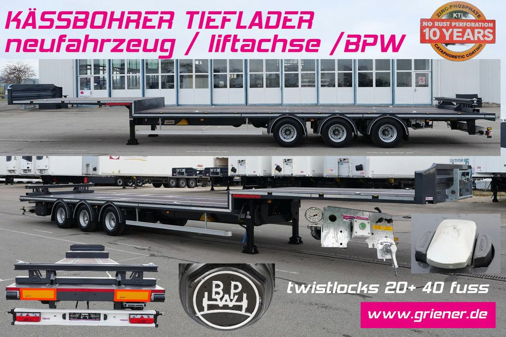Kässbohrer K.SPJ3 / JUMBO PLATTFORM / BPW /LIFT/ CONTAINER - نصف مقطورة بلودر منخفض: صورة 1 Kässbohrer K.SPJ3 / JUMBO PLATTFORM / BPW /LIFT/ CONTAINER - نصف مقطورة بلودر منخفض: صورة 1