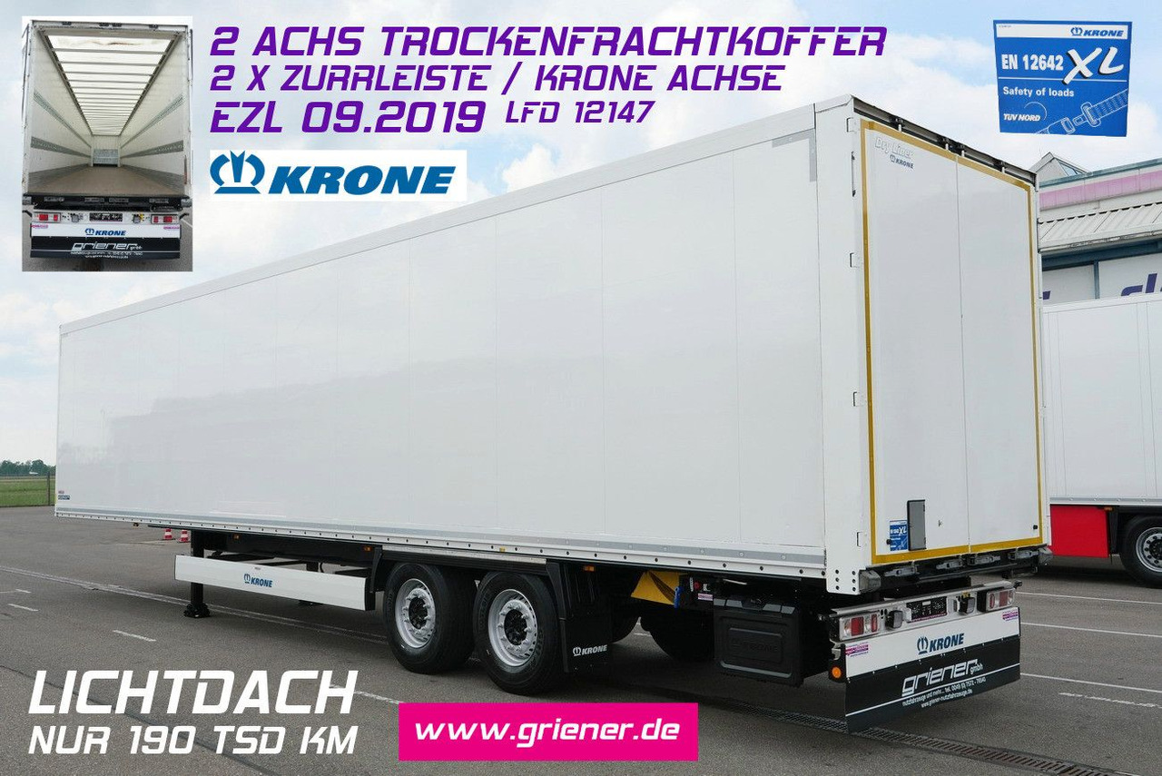 Krone SZK 18/ LICHTDACH / ZURRLEISTE nur 190 tsd km - نصف مقطورة بصندوق مغلق: صورة 1 Krone SZK 18/ LICHTDACH / ZURRLEISTE nur 190 tsd km - نصف مقطورة بصندوق مغلق: صورة 1