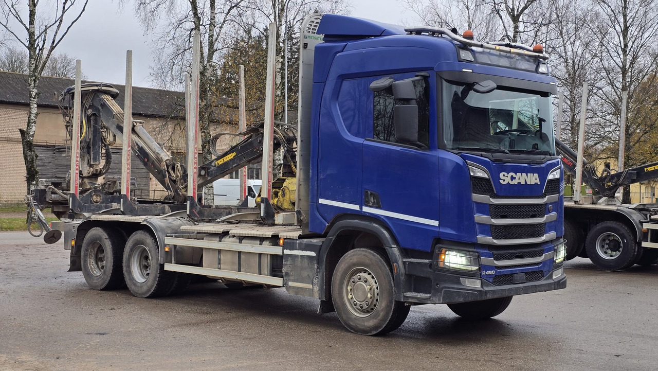 SCANIA R450 - شاحنة قطع الأشجار, شاحنة كرين: صورة 2 SCANIA R450 - شاحنة قطع الأشجار, شاحنة كرين: صورة 2