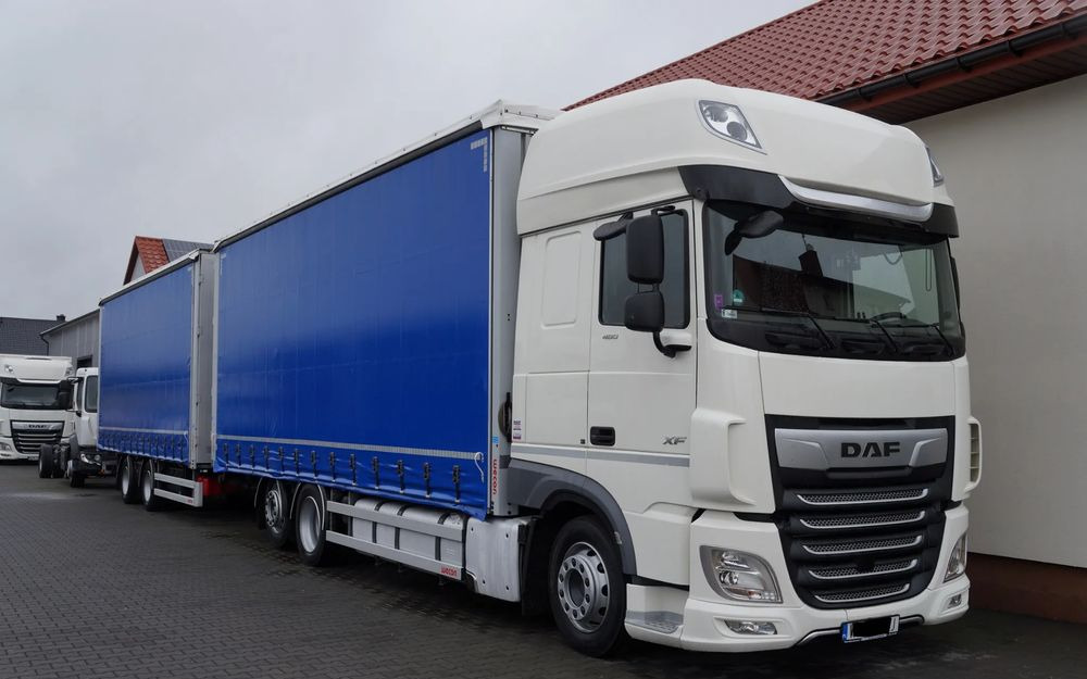 DAF XF 480 EURO 6 ZESTAW TANDEM PRZEJAZDOWY 120 M3 7,7 M + 7,7 M WECON - شاحنة ذات ستائر جانبية: صورة 1 DAF XF 480 EURO 6 ZESTAW TANDEM PRZEJAZDOWY 120 M3 7,7 M + 7,7 M WECON - شاحنة ذات ستائر جانبية: صورة 1